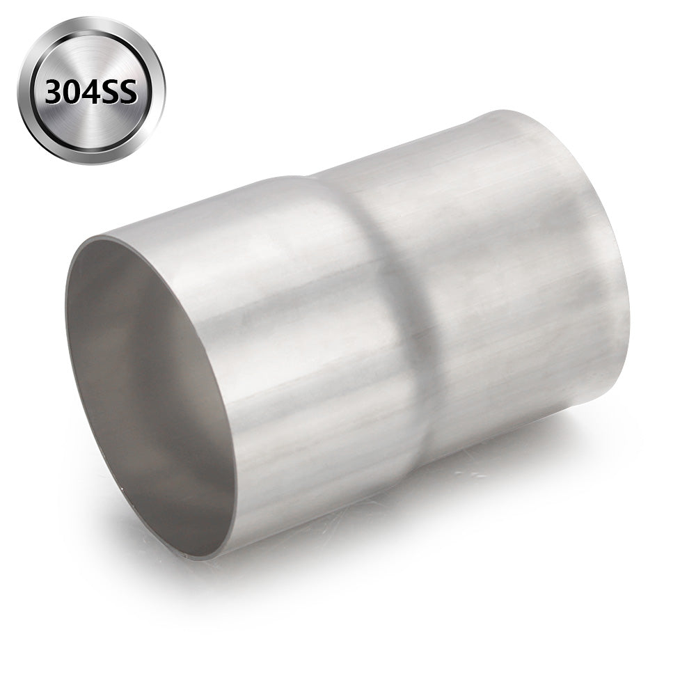 2.5" Inlet 2.75" Outlet 4" Long Exhaust Tip Weld On Silver 304SS Adapter Reducer Connector