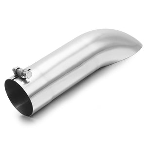3" Inlet 3" Outlet 12" Long Exhaust Tip Bolt On Silver Turn Down 304SS