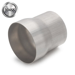 3.5" Inlet 4" Outlet 4" Long Exhaust Tip Weld On Silver 304SS Adapter Reducer Connector