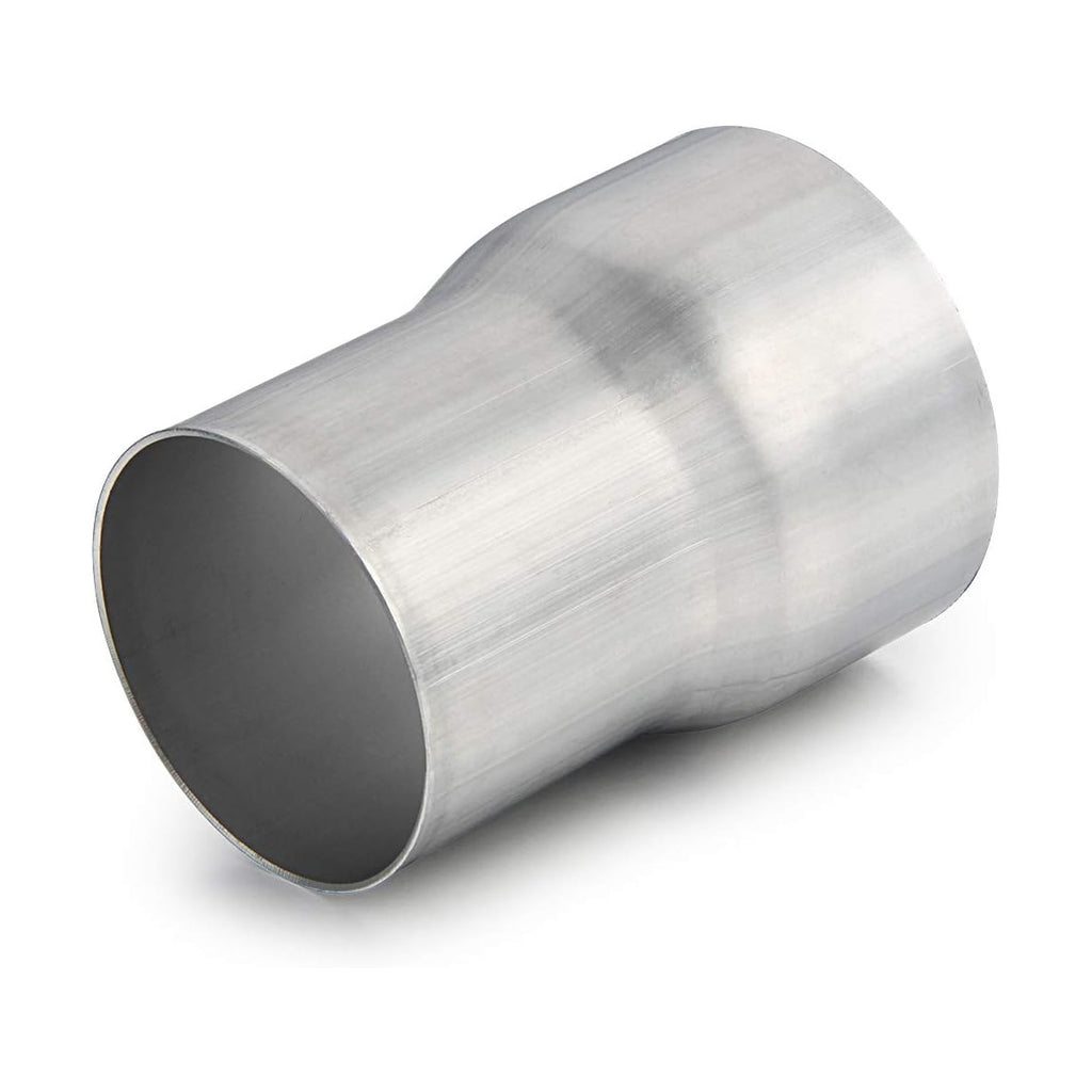 2" Inlet 2.25" Outlet 4" Long Exhaust Tip Weld On Silver 304SS Adapter Reducer Connector