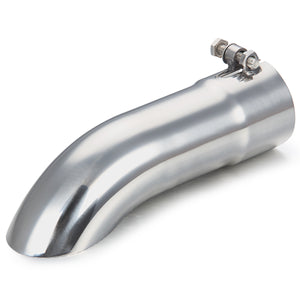 2.5" Inlet 2.5" Outlet 9" Long Exhaust Tip Bolt On Silver Turn Down SS