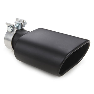 2.5" Inlet 3"x5.5" Outlet 9.5" Long Exhaust Tip Clamp On Black SS