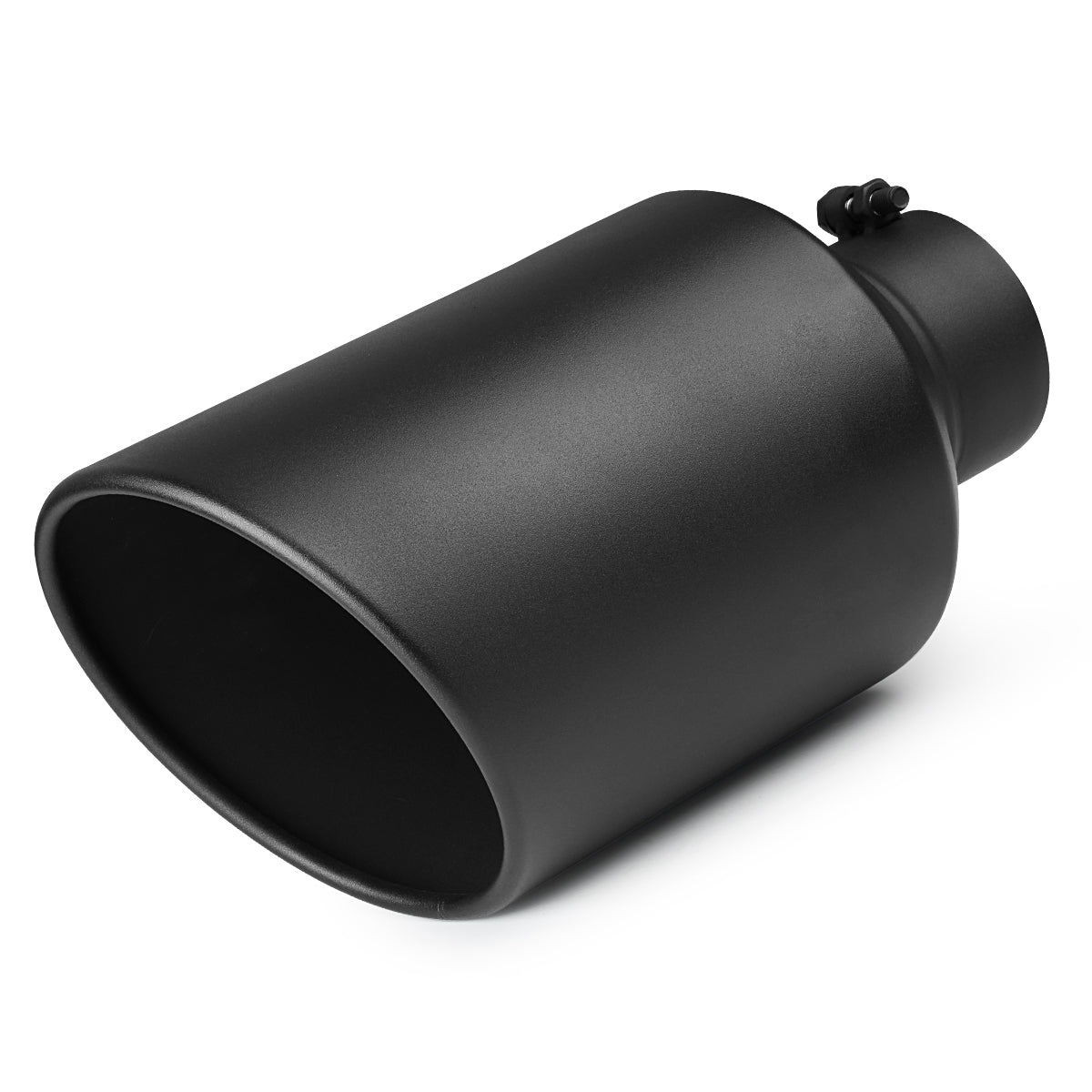 Inlet 4" Outlet 8" Long 15" Stainless Steel Rolled Edge Exhaust Tip Diesel Black