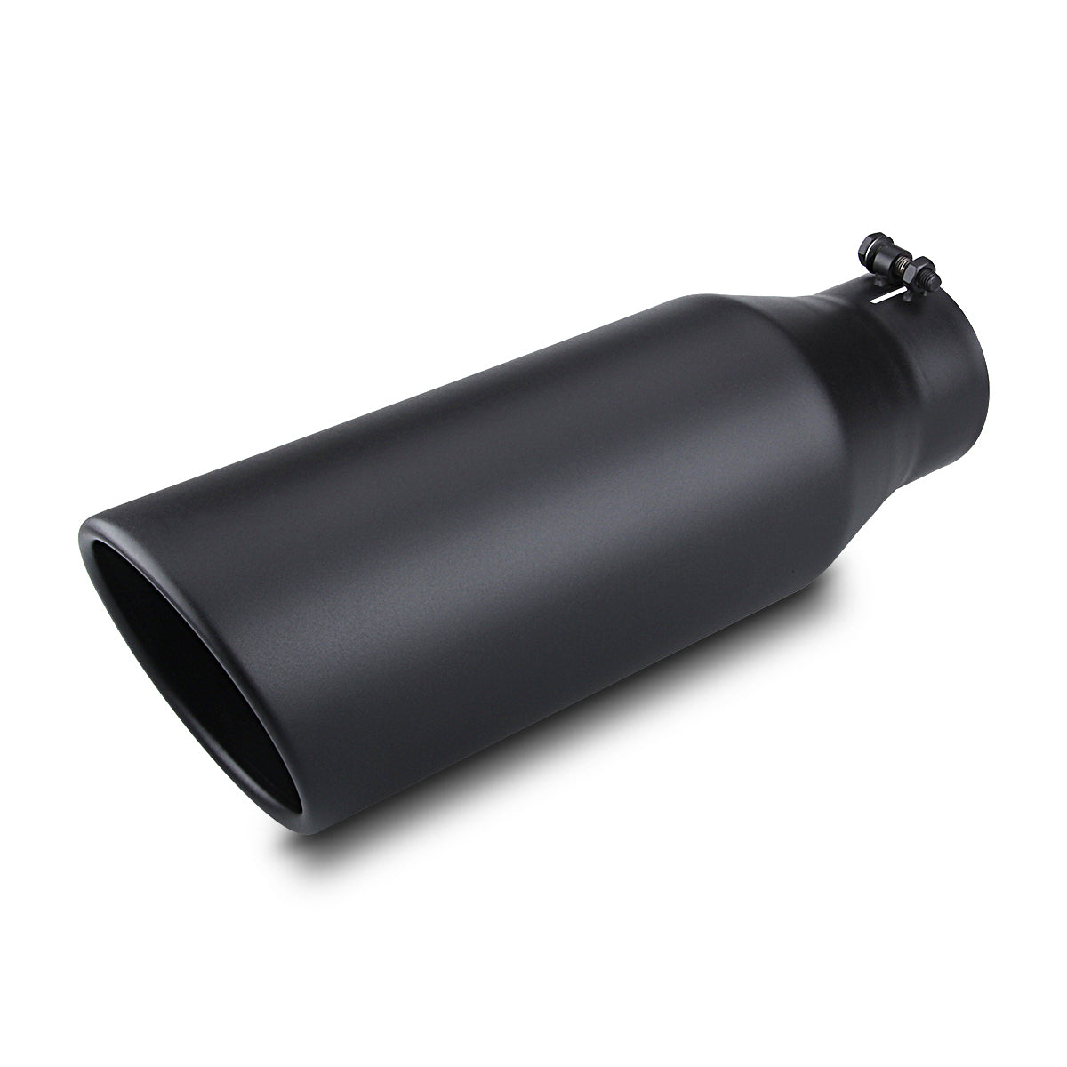 4" Inlet 6" Outlet 18" Long Exhaust Tip Bolt On Black SS