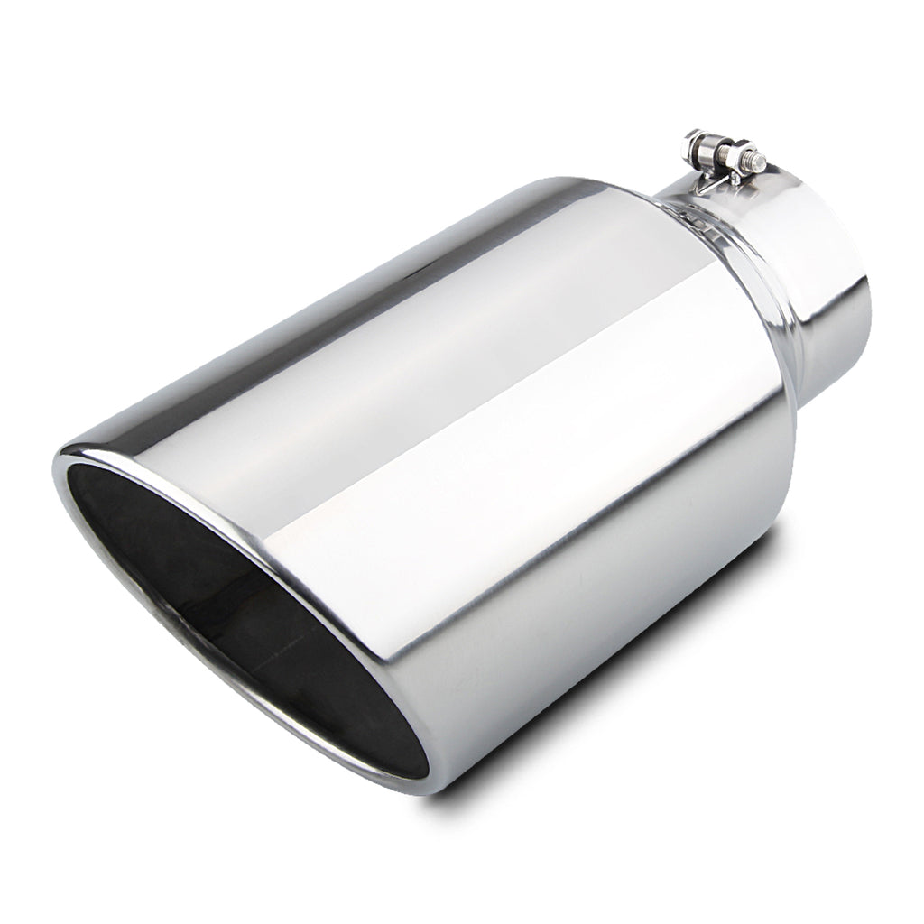 5" Inlet 8" Outlet 15" Long Exhaust Tip Bolt On Silver SS
