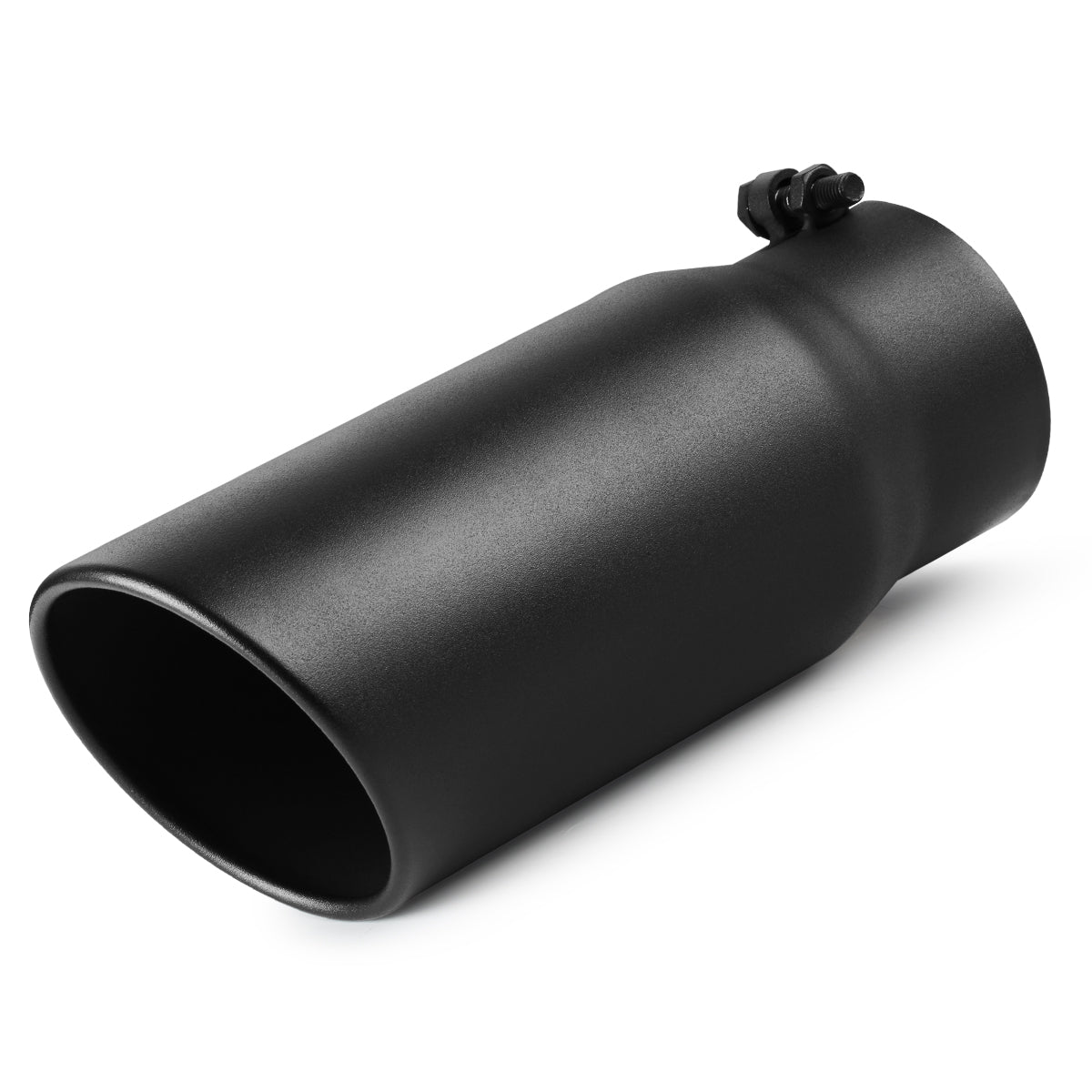 4" Inlet 5" Outlet 12" Long Exhaust Tip Bolt On Black SS