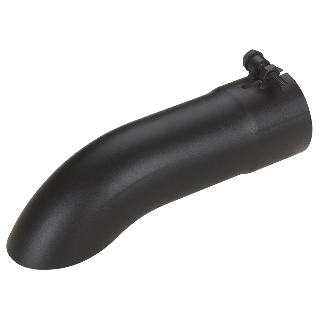 2.5" Inlet 2.5" Outlet 9" Long Exhaust Tip Bolt On Black Turn Down SS